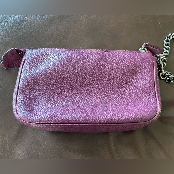 Coach purple wristlet with silver chain - Picture 3 of 5